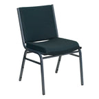 Heavy Duty Stackable Chairs Set of 4 - Gray Vinyl Padded Seat - 550 lb Capacity - 21D x 19.75W x 31.25H - Commercial Grade