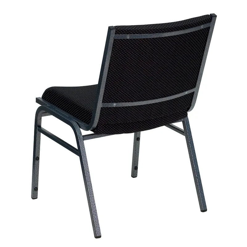 Heavy Duty Stackable Chairs Set of 4 - Gray Vinyl Padded Seat - 550 lb Capacity - 21D x 19.75W x 31.25H - Commercial Grade
