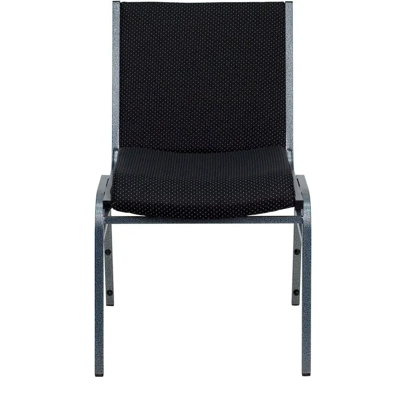 Heavy Duty Stackable Chairs Set of 4 - Gray Vinyl Padded Seat - 550 lb Capacity - 21D x 19.75W x 31.25H - Commercial Grade