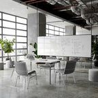 Heavy Duty Stackable Chairs Set of 4 - Gray Vinyl Padded Seat - 550 lb Capacity - 21D x 19.75W x 31.25H - Commercial Grade