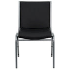 Heavy Duty Stackable Chairs Set of 4 - Gray Vinyl Padded Seat - 550 lb Capacity - 21D x 19.75W x 31.25H - Commercial Grade