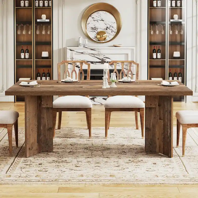 63 Inches Long Kitchen Dinner Table for Dining Room