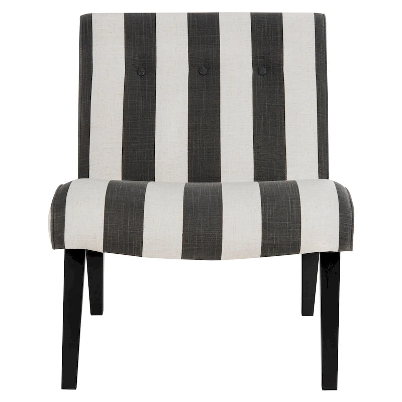 Mid-Century Modern Accent Chair Armless Slipper Chair - Forest Green Linen Upholstery 24.8"W x 30.7"D x 30.9"H