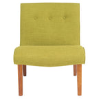 Mid-Century Modern Accent Chair Armless Slipper Chair - Forest Green Linen Upholstery 24.8"W x 30.7"D x 30.9"H
