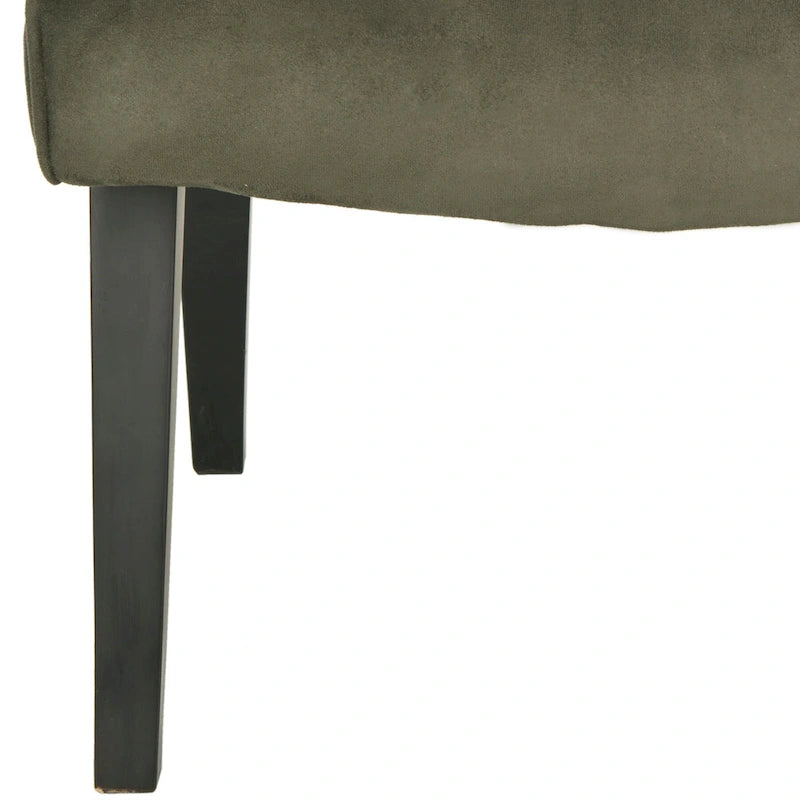 Mid-Century Modern Accent Chair Armless Slipper Chair - Forest Green Linen Upholstery 24.8"W x 30.7"D x 30.9"H