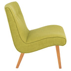 Mid-Century Modern Accent Chair Armless Slipper Chair - Forest Green Linen Upholstery 24.8"W x 30.7"D x 30.9"H