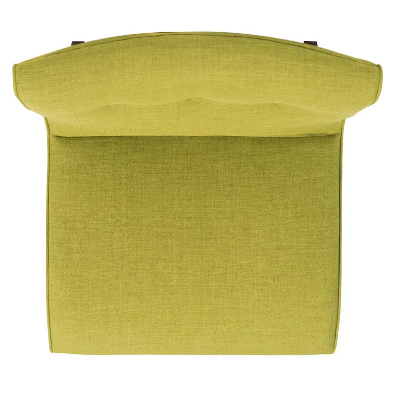 Mid-Century Modern Accent Chair Armless Slipper Chair - Forest Green Linen Upholstery 24.8"W x 30.7"D x 30.9"H