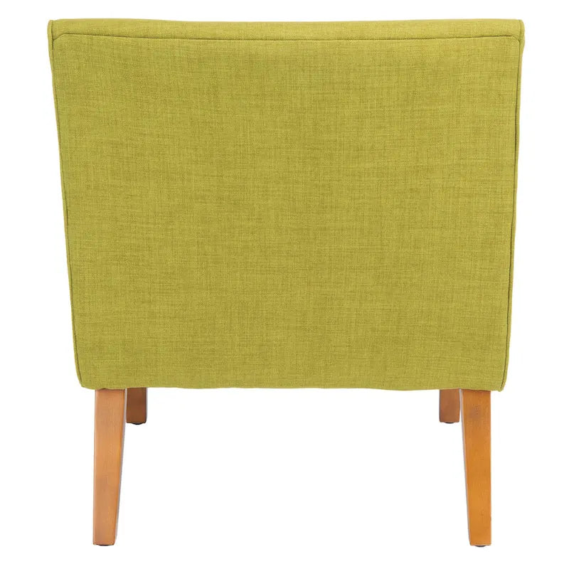 Mid-Century Modern Accent Chair Armless Slipper Chair - Forest Green Linen Upholstery 24.8"W x 30.7"D x 30.9"H