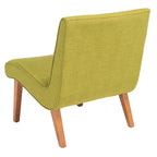 Mid-Century Modern Accent Chair Armless Slipper Chair - Forest Green Linen Upholstery 24.8"W x 30.7"D x 30.9"H