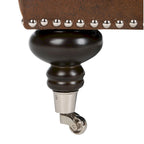 Transitional Club Chair with Nailhead Trim - 29W x 34D x 31.5H - Espresso Legs with Casters