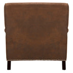 Transitional Club Chair with Nailhead Trim - 29W x 34D x 31.5H - Espresso Legs with Casters