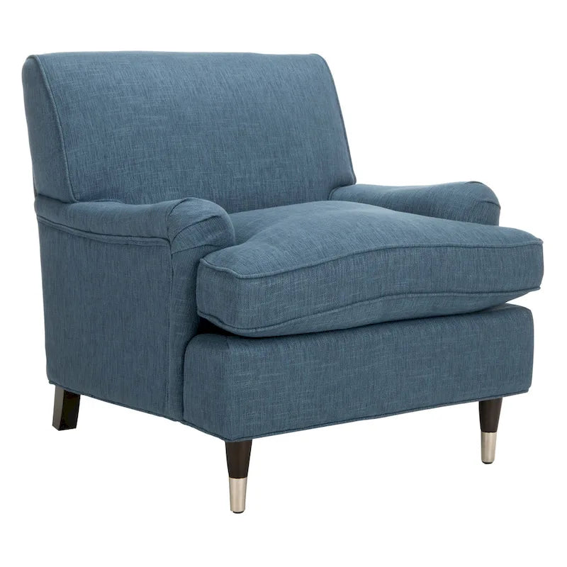 Transitional Club Chair with Nailhead Trim - 29W x 34D x 31.5H - Espresso Legs with Casters