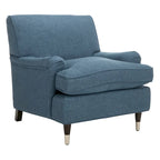 Transitional Club Chair with Nailhead Trim - 29W x 34D x 31.5H - Espresso Legs with Casters