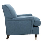 Transitional Club Chair with Nailhead Trim - 29W x 34D x 31.5H - Espresso Legs with Casters