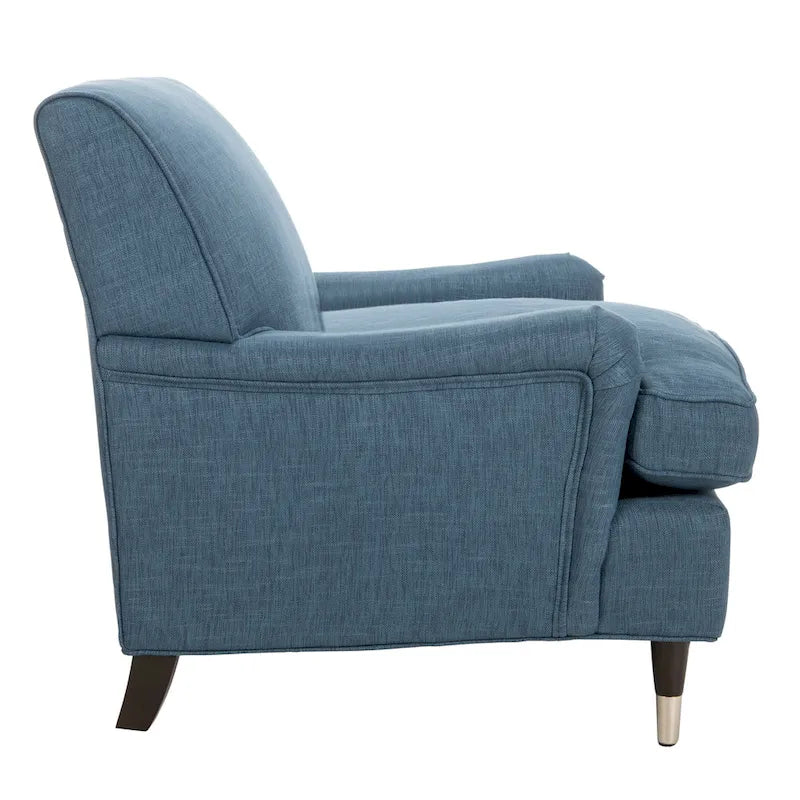 Transitional Club Chair with Nailhead Trim - 29W x 34D x 31.5H - Espresso Legs with Casters