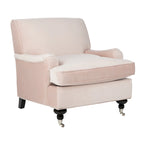 Transitional Club Chair with Nailhead Trim - 29W x 34D x 31.5H - Espresso Legs with Casters