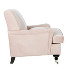 Transitional Club Chair with Nailhead Trim - 29W x 34D x 31.5H - Espresso Legs with Casters