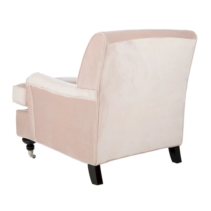 Transitional Club Chair with Nailhead Trim - 29W x 34D x 31.5H - Espresso Legs with Casters