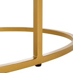 Florine Marble Coffee Table Art Deco Gold Frame 39x21x18.3 Inch Fully Assembled White Marble Top Modern Living Room Furniture