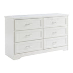 Modern 3 Drawer Bedroom Chest of Drawers with 6 Drawers Dresser, Clothes Organizer -Metal Pulls,47.6L x 15.7W x 28.9H