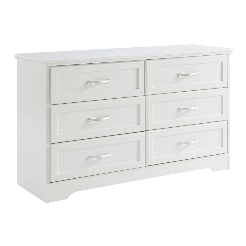 Modern 3 Drawer Bedroom Chest of Drawers with 6 Drawers Dresser, Clothes Organizer -Metal Pulls,47.6L x 15.7W x 28.9H