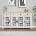 63 Vintage Style Kitchen Accent Buffet Sideboard Cabinet w/ Drawers - 63 in Width