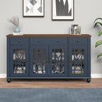 63 Vintage Style Kitchen Accent Buffet Sideboard Cabinet w/ Drawers - 63 in Width