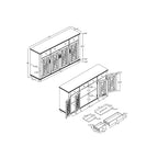 63 Vintage Style Kitchen Accent Buffet Sideboard Cabinet w/ Drawers - 63 in Width