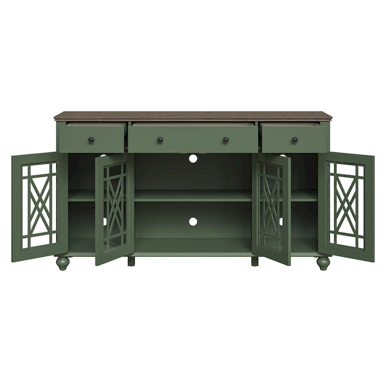 63 Vintage Style Kitchen Accent Buffet Sideboard Cabinet w/ Drawers - 63 in Width