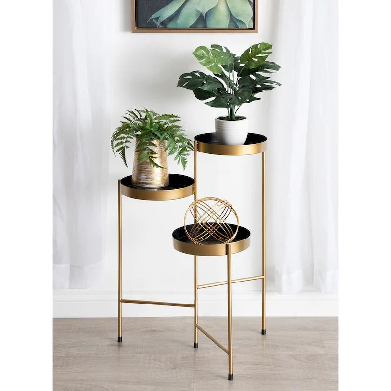 Kate and Laurel Finn Metal 3-tier Modern Plant Stand - 16x21x30