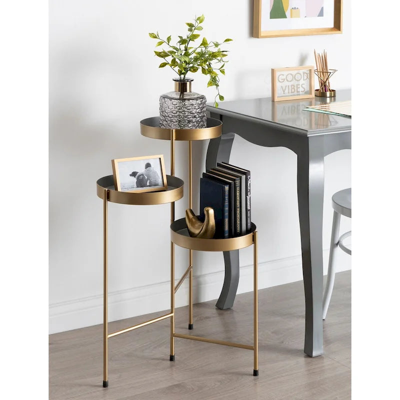 Kate and Laurel Finn Metal 3-tier Modern Plant Stand - 16x21x30