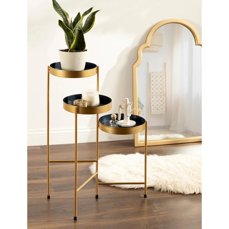 Kate and Laurel Finn Metal 3-tier Modern Plant Stand - 16x21x30