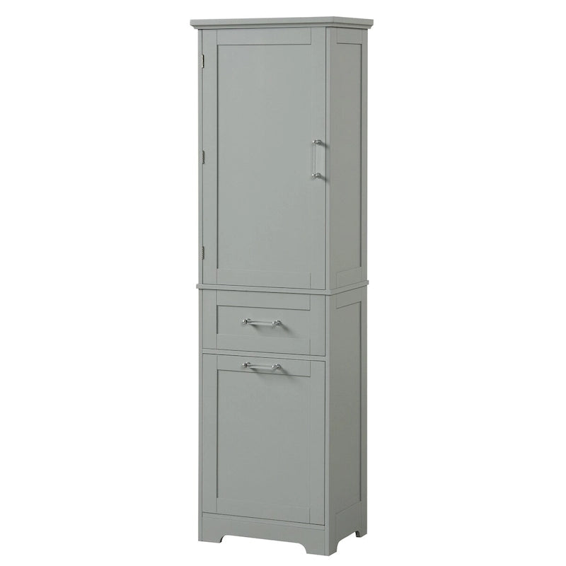 68.1" Tall White Bathroom Storage Cabinet with 2 Drawers & Adjustable Shelf - Freestanding Linen Tower Organizer 20x13 inch