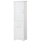68.1" Tall White Bathroom Storage Cabinet with 2 Drawers & Adjustable Shelf - Freestanding Linen Tower Organizer 20x13 inch