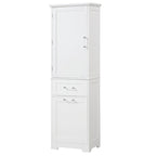 68.1" Tall White Bathroom Storage Cabinet with 2 Drawers & Adjustable Shelf - Freestanding Linen Tower Organizer 20x13 inch