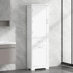 68.1" Tall White Bathroom Storage Cabinet with 2 Drawers & Adjustable Shelf - Freestanding Linen Tower Organizer 20x13 inch