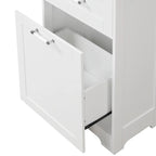 68.1" Tall White Bathroom Storage Cabinet with 2 Drawers & Adjustable Shelf - Freestanding Linen Tower Organizer 20x13 inch
