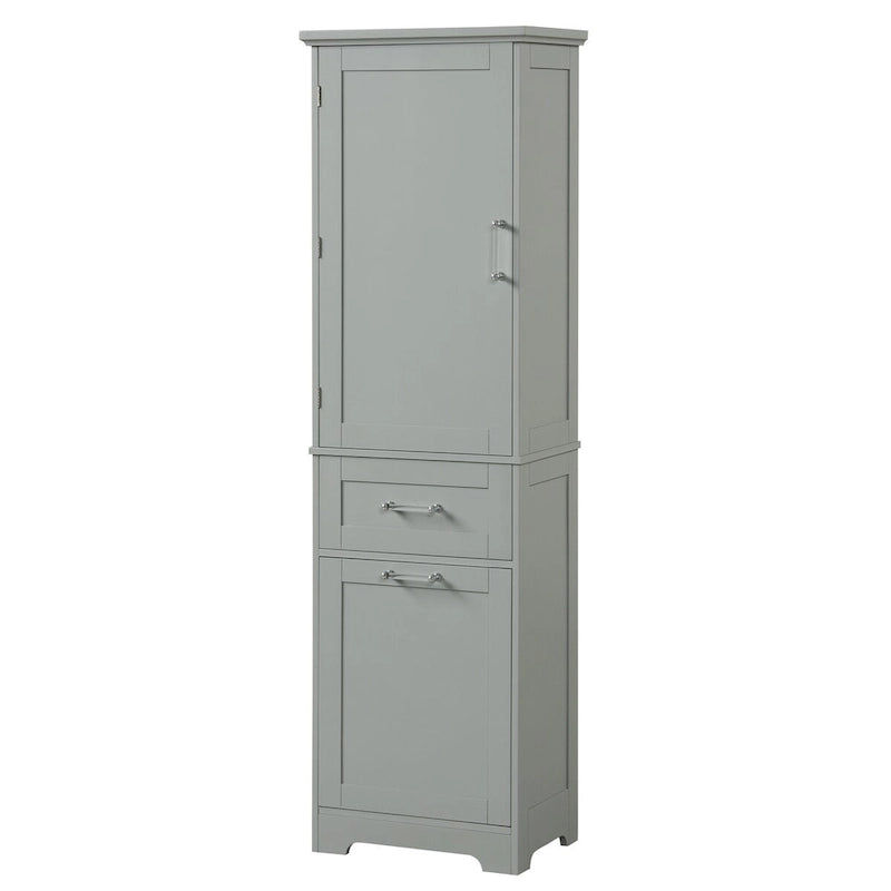 68.1" Tall White Bathroom Storage Cabinet with 2 Drawers & Adjustable Shelf - Freestanding Linen Tower Organizer 20x13 inch