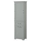 68.1" Tall White Bathroom Storage Cabinet with 2 Drawers & Adjustable Shelf - Freestanding Linen Tower Organizer 20x13 inch